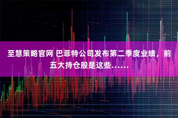 至慧策略官网 巴菲特公司发布第二季度业绩，前五大持仓股是这些……