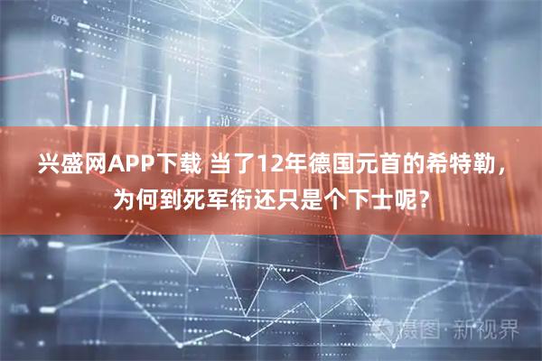 兴盛网APP下载 当了12年德国元首的希特勒，为何到死军衔还只是个下士呢？