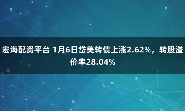 宏海配资平台 1月6日岱美转债上涨2.62%，转股溢价率28.04%
