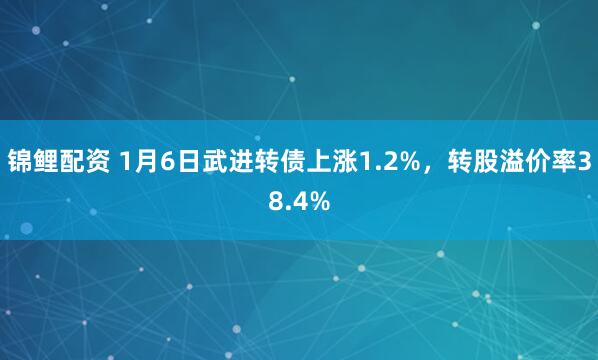 锦鲤配资 1月6日武进转债上涨1.2%，转股溢价率38.4%